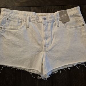 NEW Madewell Women's Size 33 White Cutoff Denim Shorts